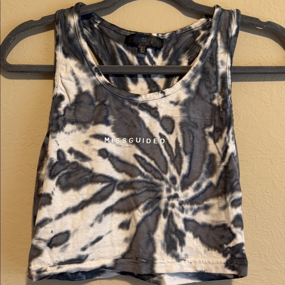 Missguided Black and White Crop Tank Top